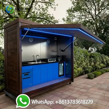 Unità Cucina Esterna Personalizzata per Tutte le Stagioni con Griglia a Gas, Frigorifero e Piano in Pietra Naturale per Patio o Giardino