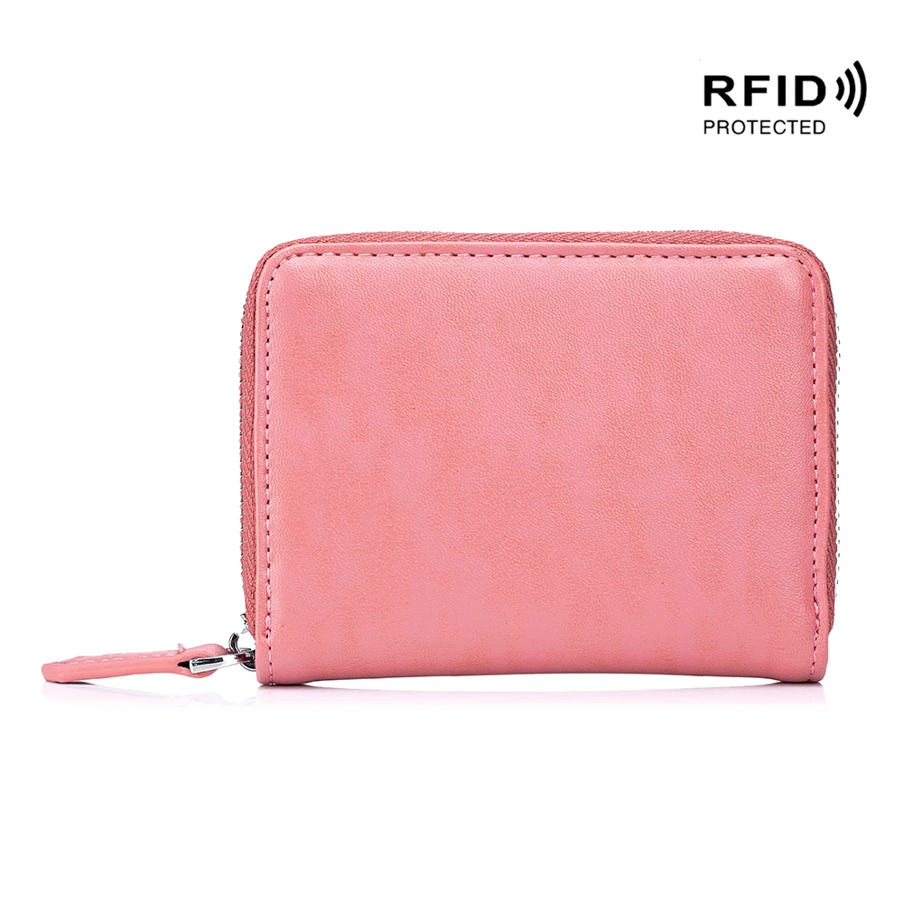 Ms Japanese zero wallet brush leather rfid security men receive zip coin classification change purse