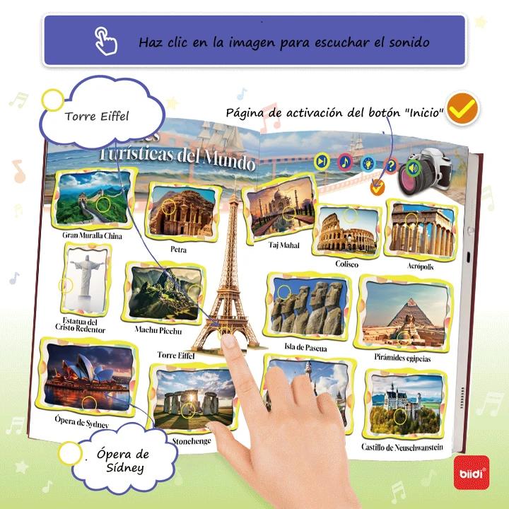 Spanish Enlightenment Early Education Learning Book Children Audio Book Kids Reading Cognitive Book For Christmas Birthday Gifts 2