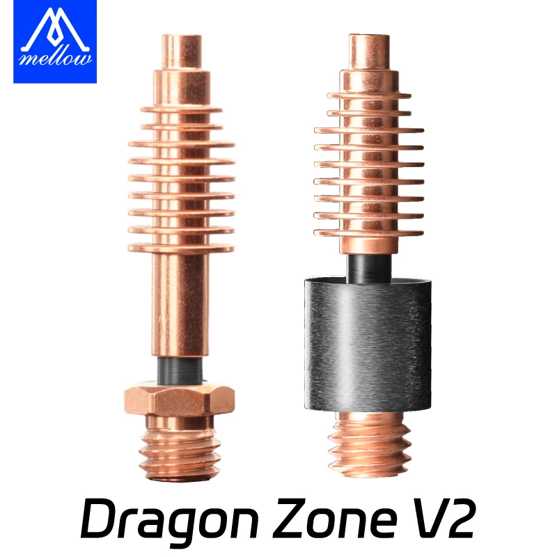 Mellow Dragon Zone V2 Heat Break For Dragon Hotend Printing Carbon Fiber 3D Printer Parts mellow all metal nf v6 tcrazy heat break titanium