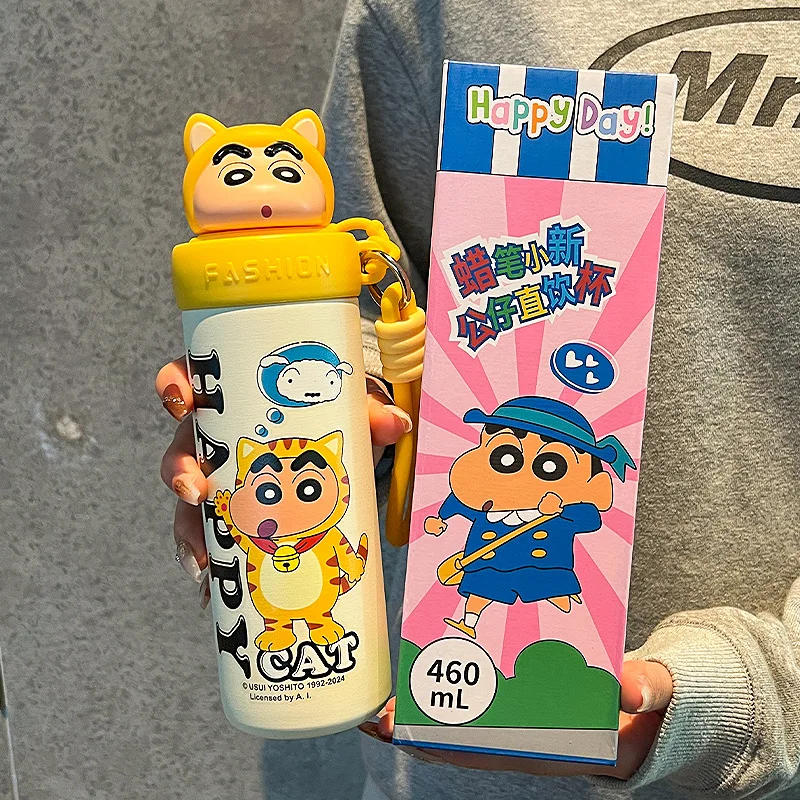 Crayon Shin-Chan Water Cup Cartoon Mug Girls Practical Water Cup Large Capacity Students Cute Portable Water Cup Children'S Gift