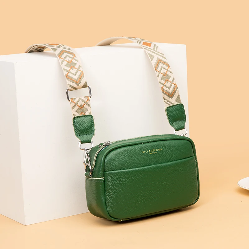 Crossbody Bag Women Shoulder Bag New Vintage Crossbody Cowhide Cell Phone Shoulder Bag Genuine Leather Messenger Bags Fashion Daily Use For Women Wallet HandBags