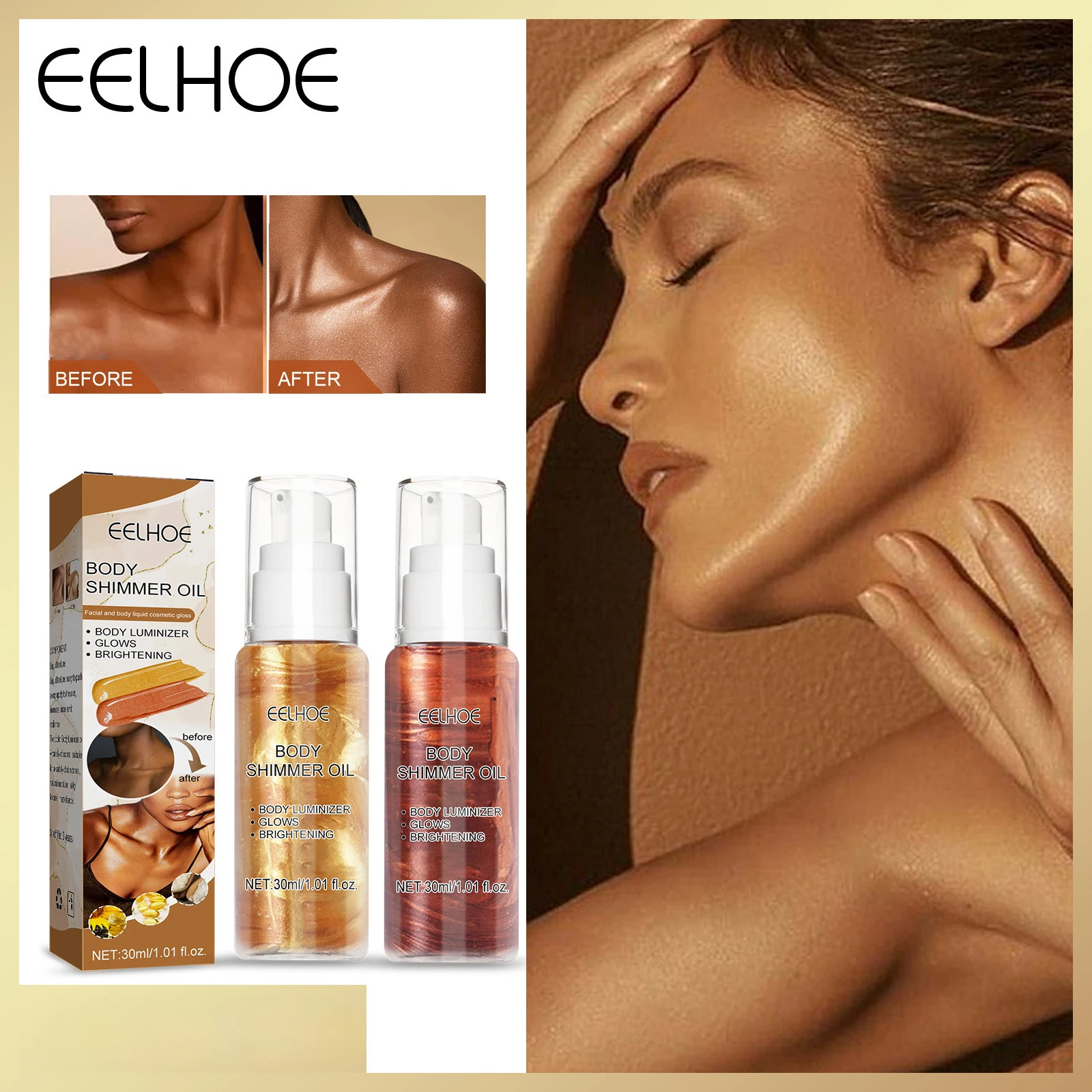 

Body Highlight Oil Facial Body Makeup Add Some Sparkle To Your Life with Our Shimmering Body Glitter - Perfect for Any Occasion