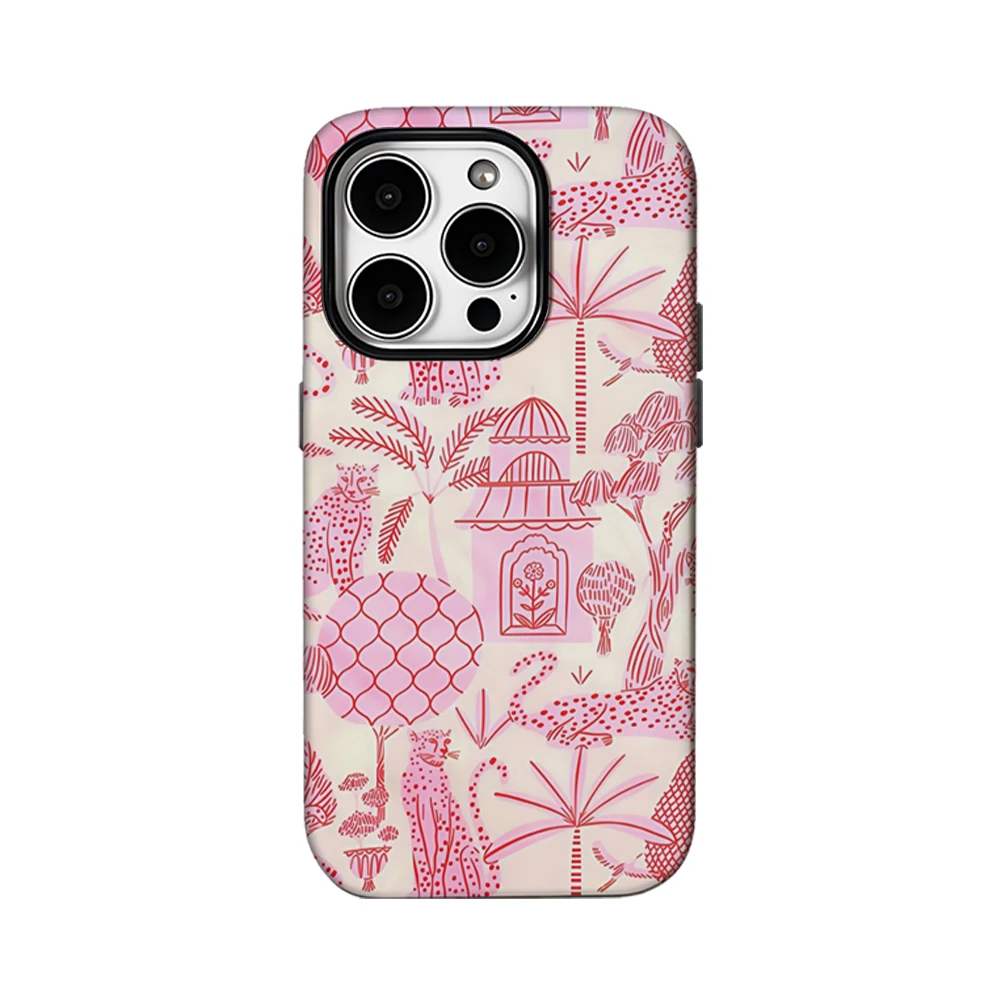 Luxury Double-Layer Cherry Paradise Pink Phone Case
