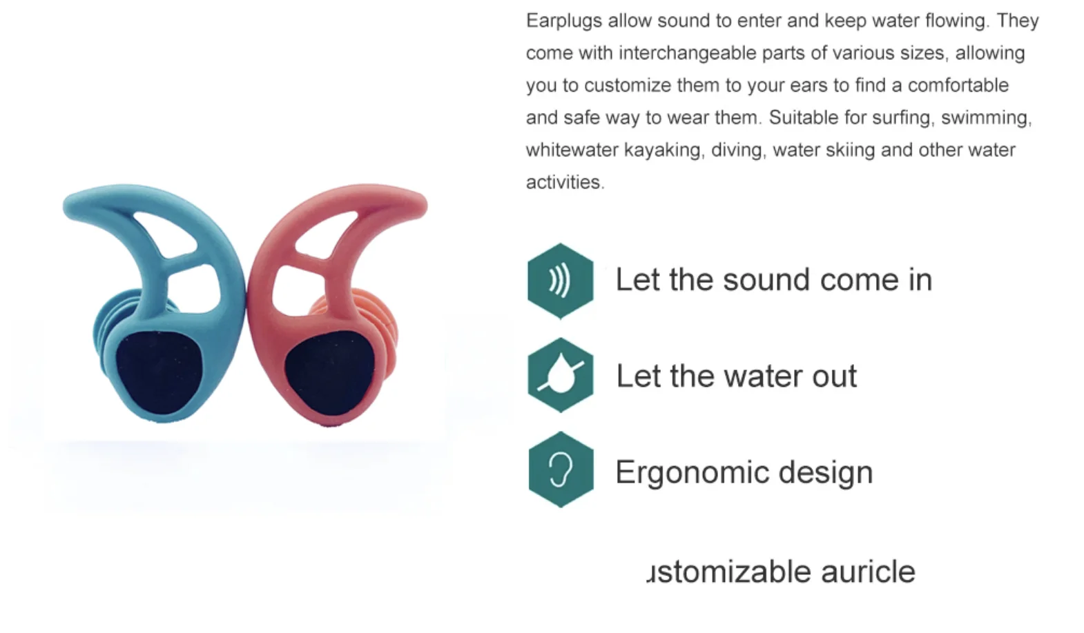 Swimming Ear Plugs Soft Silicone Sound Waterproof Earplugs Diving Water Surf Swim Water Proof Touch Ear Buds Snorkeling Set 3