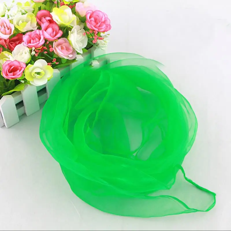 70*70cm Transparent Organza Scarf Chiffon Square Scarfs Thin Silk Scarves Neck Shawl Stage Performance Scarf Pure Color silk scarf transparent scarf