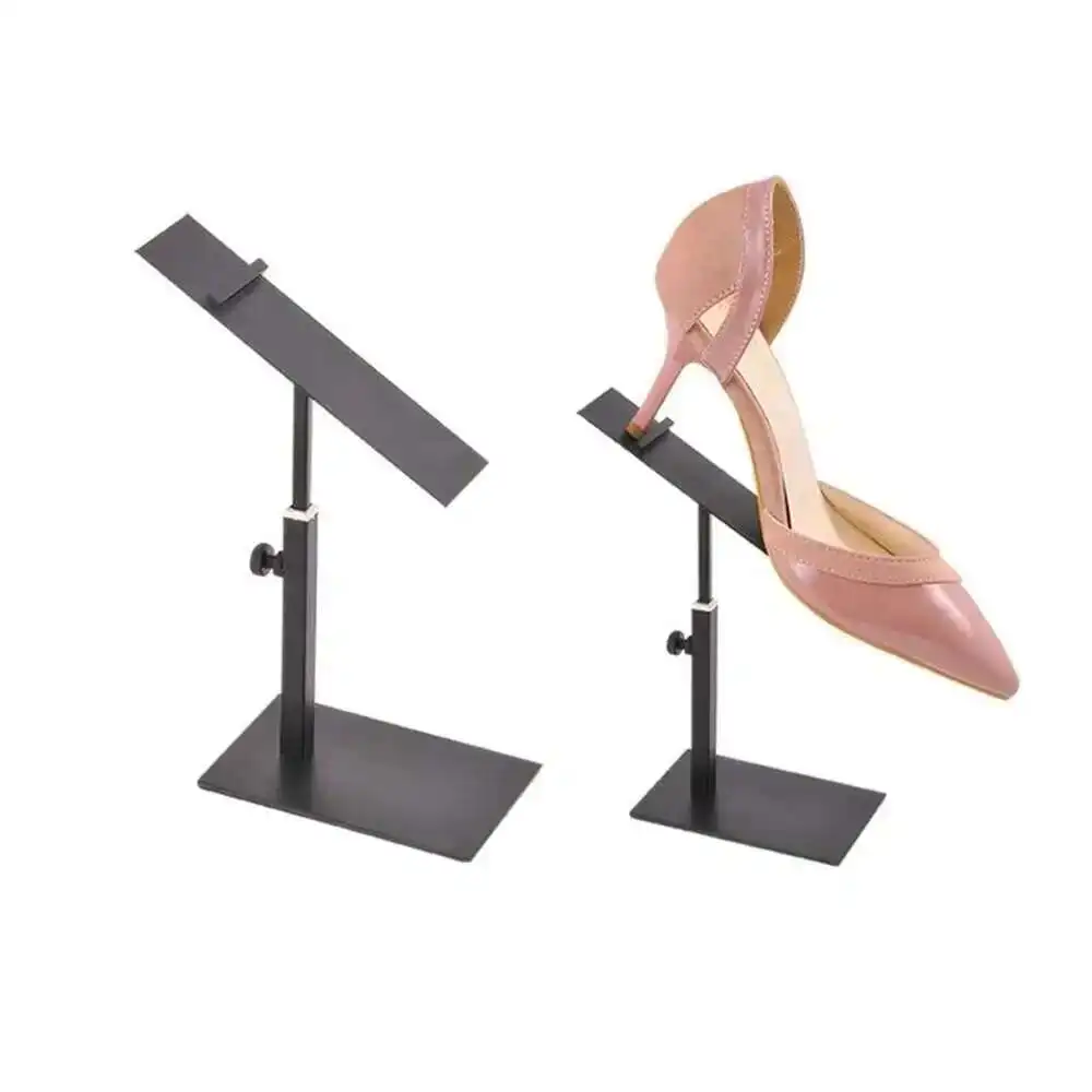 1PCS Black Gold Silver Stainless Steel Adjustable Shoe Display Rack Stand Holder