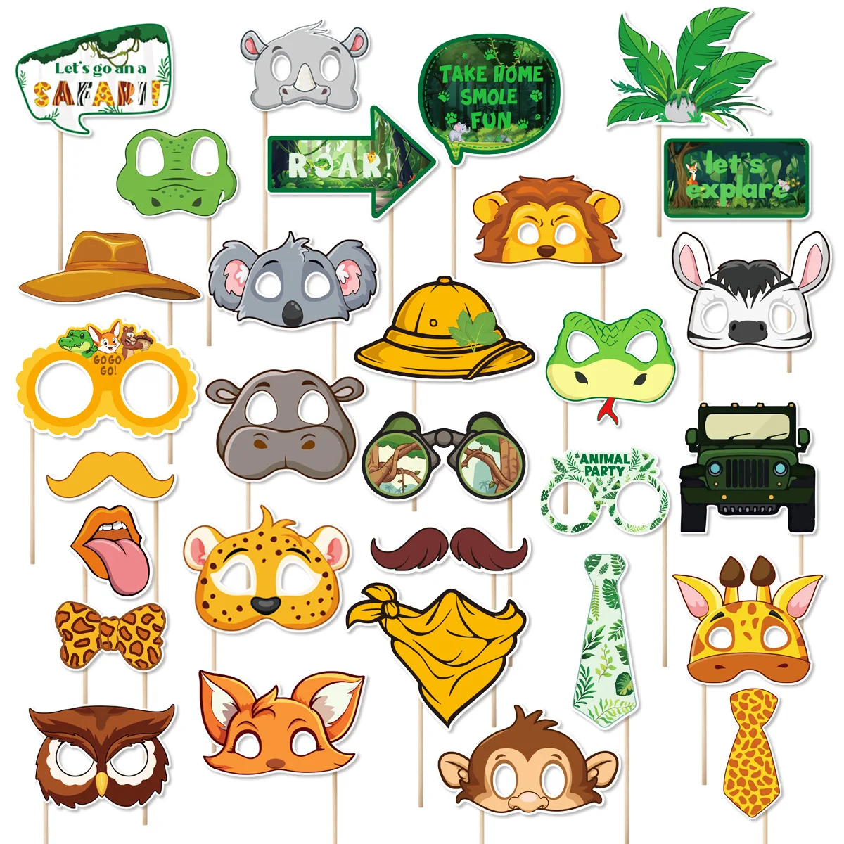 Jungle-Safari-Photo-Booth-Props-Interface-One-Forest-Photobooth-Props ...