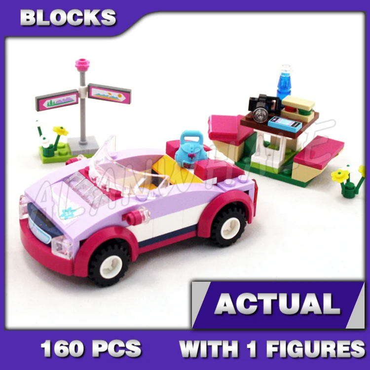 

160pcs Friends Heartlake Emma's Sports Cars 10154 Model Building Blocks Assemble the girl Set for children Compatible with