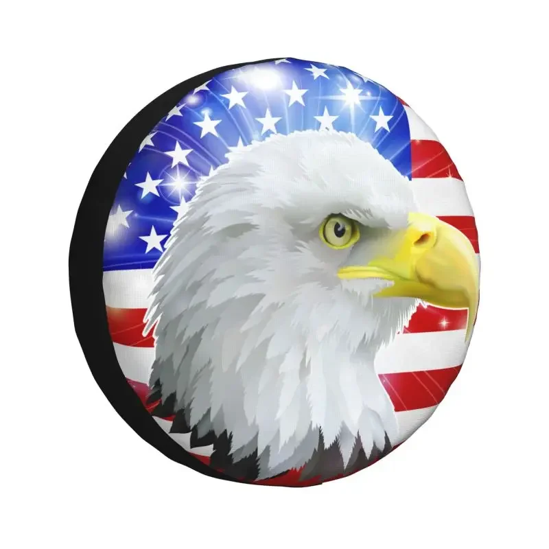 

American USA Flag Eagle Spare Tire Cover for Jeep Hummer SUV RV 4WD Car Wheel Protectors Accessories 14" 15" 16" 17" Inch