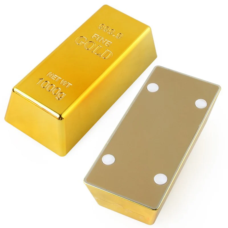 Fake Gold Bar Plastic Golden Paperweight Home Decor Bullion