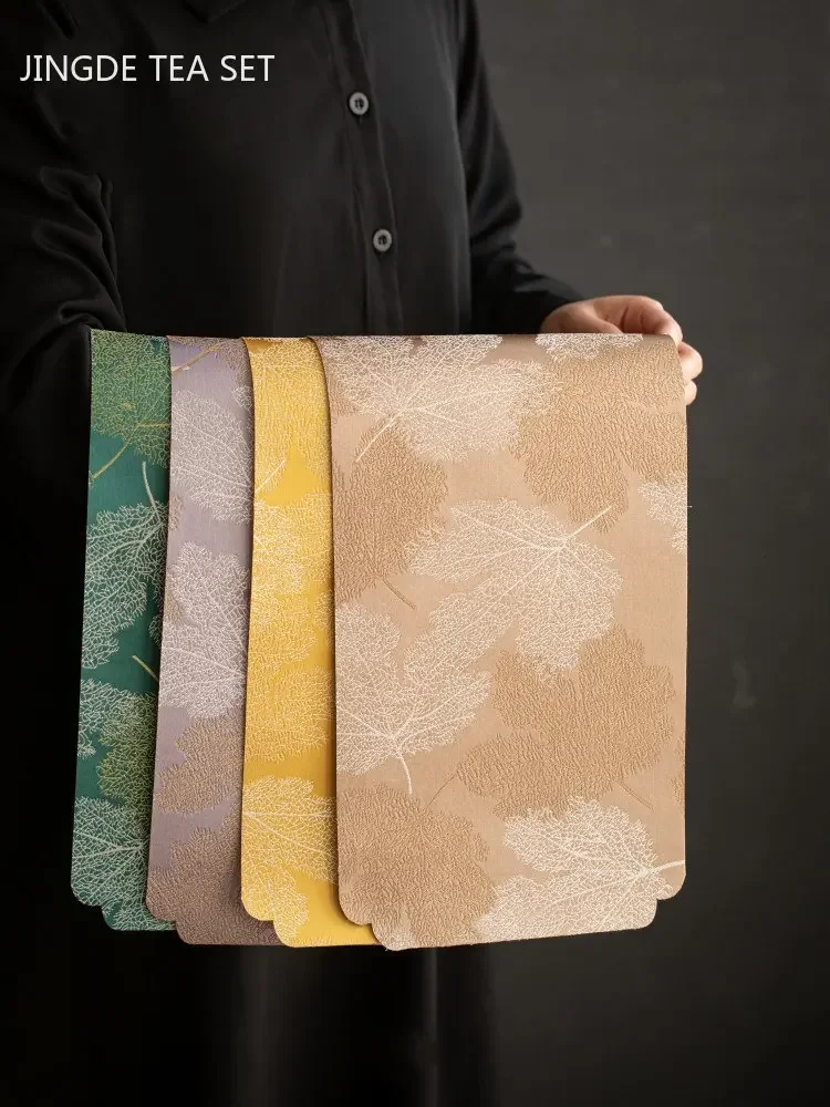 Chinese Style Waterproof Dry Tea Towel High Grade Cloth Art Teapot Mat Zen Tea Table Decoration Supplies Teaware Accessories