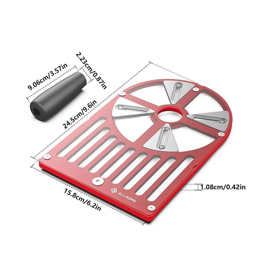 Allsome Trimming Router Base Plate 65 to 132mm Diameter Trimming Machine Workbench Base Adjustable Slider Aluminum Alloy — view 4