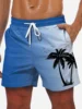 Men's Loose Beach Shorts Drawstring Quick Dry Coconut Tree Shorts For Summer Women Men 3D Print Casual Oversized Sport Shorts 2