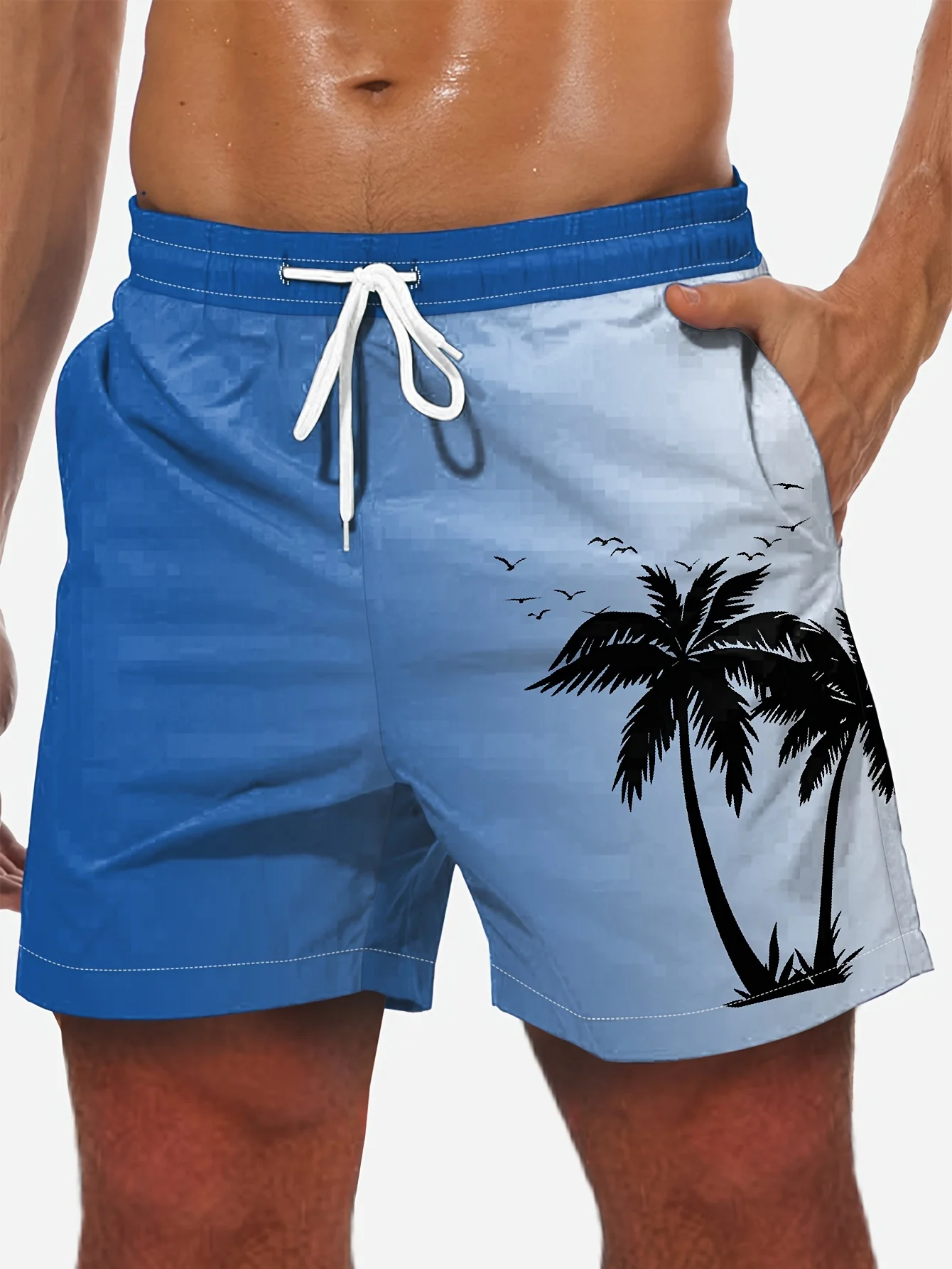 Men's Summer Sports Shorts Quick Drying Pants Sport Pants Coconut Tree Print Beach Pants Gym Pant Workout Pant Men Women Shorts 5