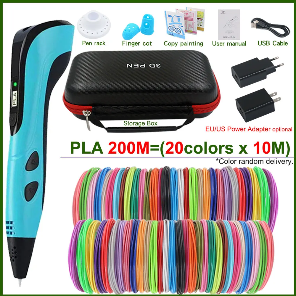 Kid's 3D Printing Pen, 3D Pen with LCD Screen, with 200M PLA Filament, with  Storage Box, Children's Birthday Christmas DIY Gift - AliExpress