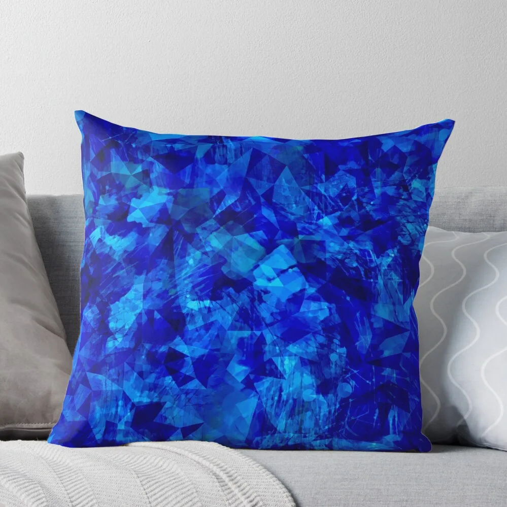 

Cobalt Facets Throw Pillow Sofa Cushions Covers Cushion Cover For Sofa Embroidered Cushion Cover Pillow Decor