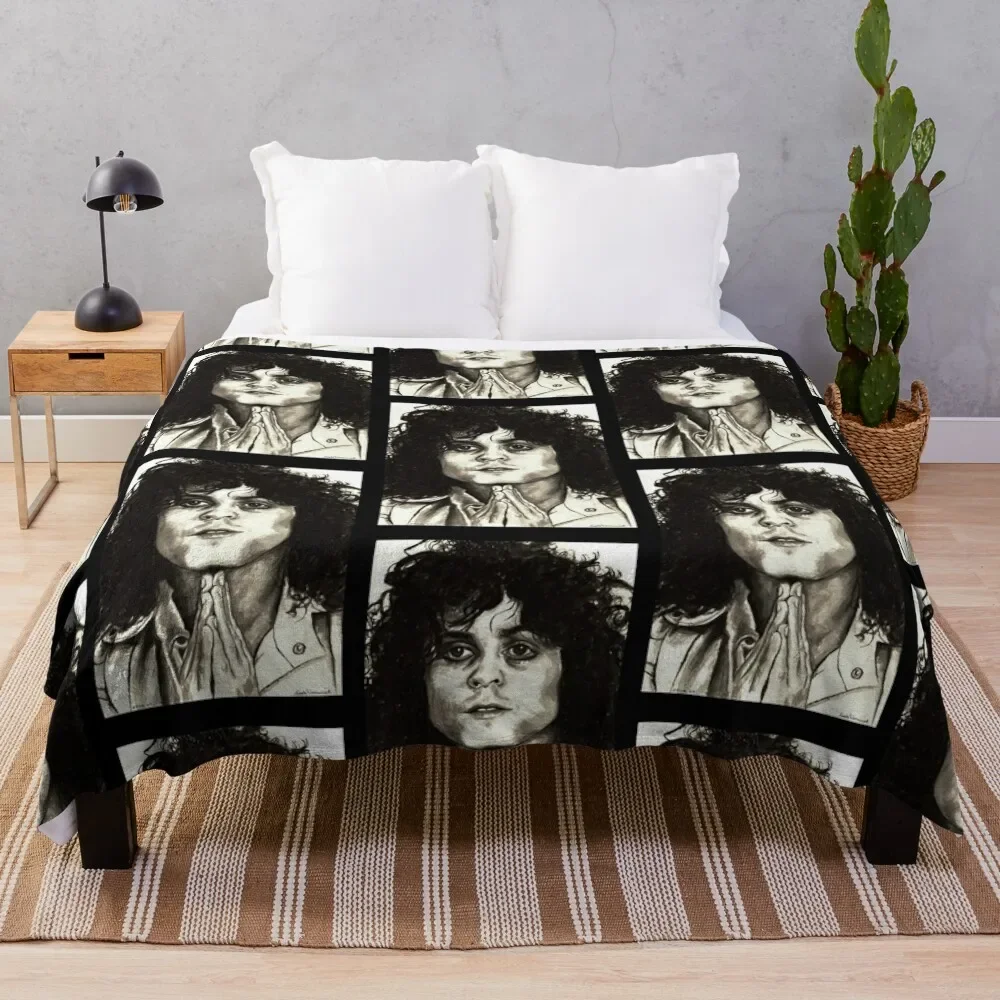 

Marc Bolan Throw Blanket Plaid Personalized Gift christmas decoration halloween Custom Blankets