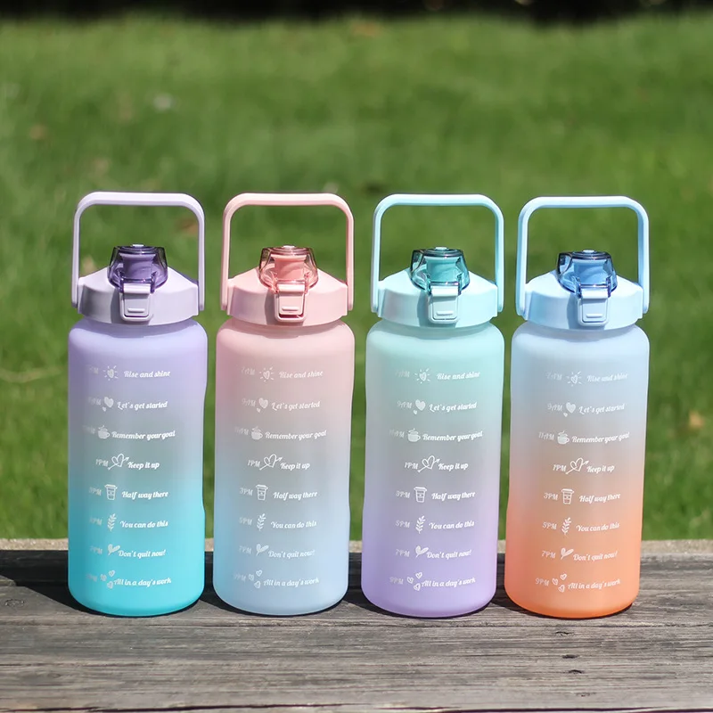 

Time Scale Space Cup Bomb Cover Spray Paint Gradient Water Cup 2000ml Large Capacity Water Cup Plastic Kettle 2L Water Bottle