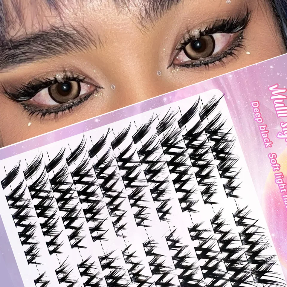 Description Picture 2 of item10Rows/Pack Cat Eye & Natural Cluster Lashes Handmade Soft DIY Individual Eyelashes Cosmetics Makeup Manga Lashes