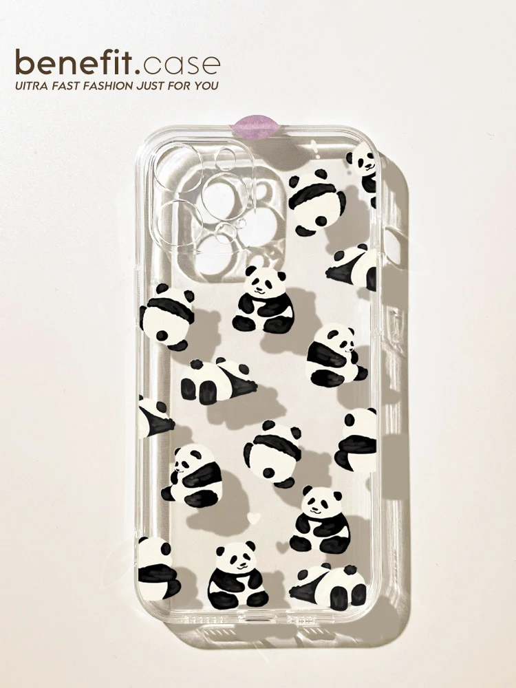 Benefit Cartoon Cute Super Cute Panda Phone Case Per Iphone 14 13 12 11 Pro Max Xr Xs Max 8 Plus Custodia Cute Cover