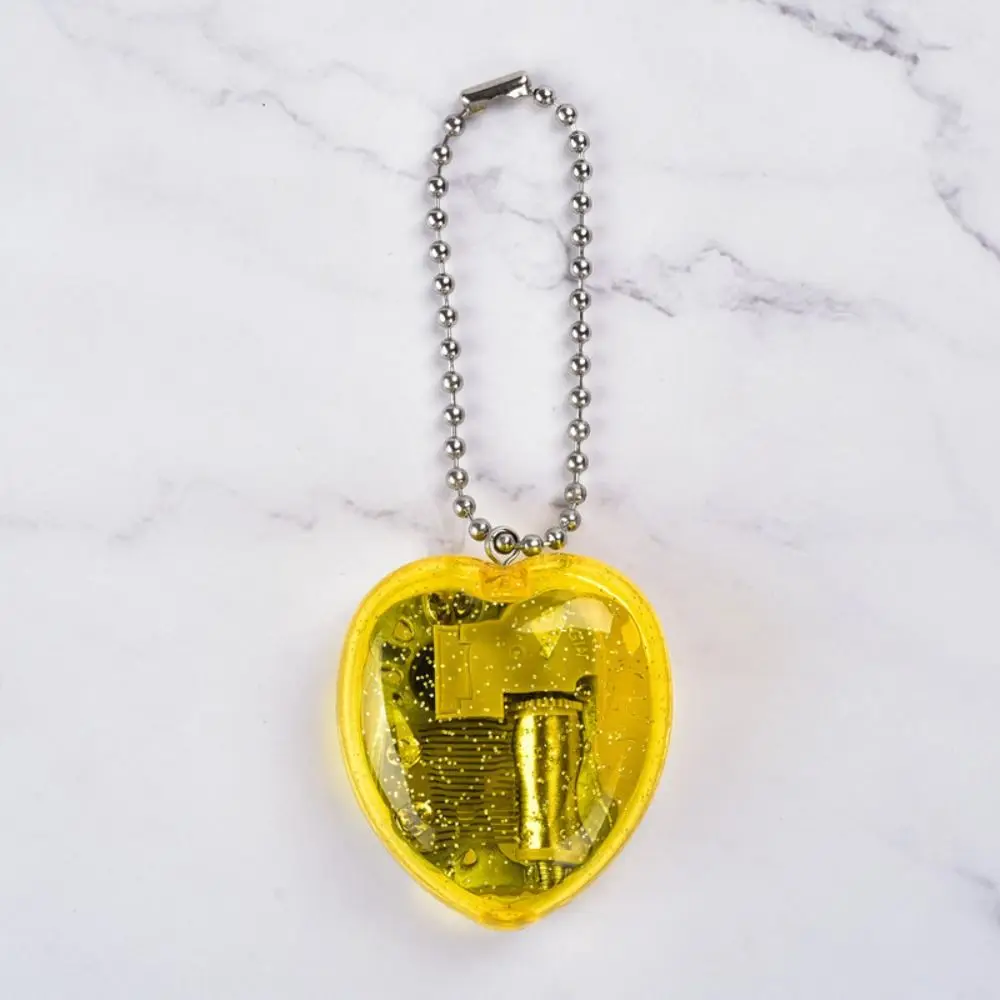 Mini Heart-Shaped Musical Box Acrylic Keychain Creative Music Case Red/Purple/Green/Transparent