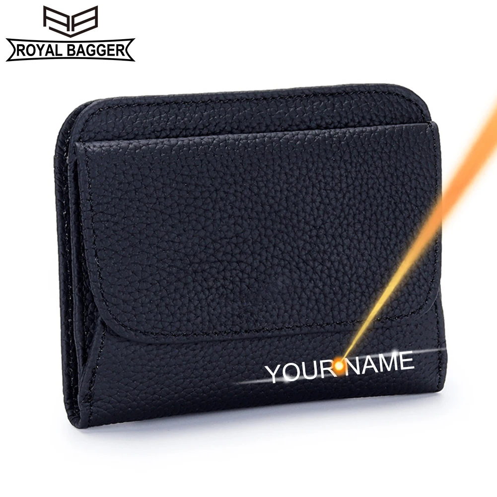 

Royal Bagger Short Wallet for Women Genuine Cow Leather Fashion Multifunction Fold Wallet Ladies Small Simple Coin Purse 6771