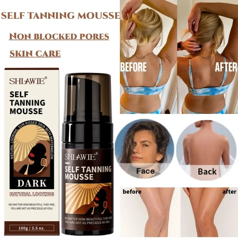 For Body Self Tanning Mousse Beach Outdoor Sunless Bronzer Spray Tan Tanning Enhancer Body Natural Tan Cream