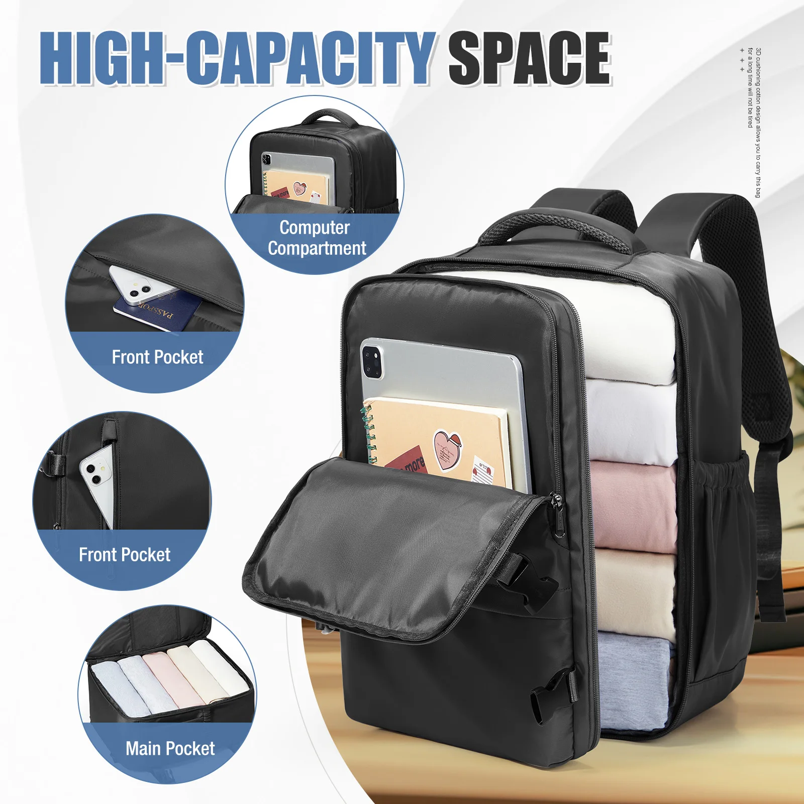 Cabin Bags Ryanair 40x30x20 Underseat Cabin Bag, Hand Luggage Travel Backpack Cabin Size Business Carry On Bag Computer Backpack