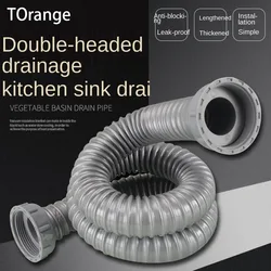 Kitchen Double-head Sink Under The Water Pipe Dish Basin Sink Double Screw Drain Pipe Connection Hose Extension Fitting