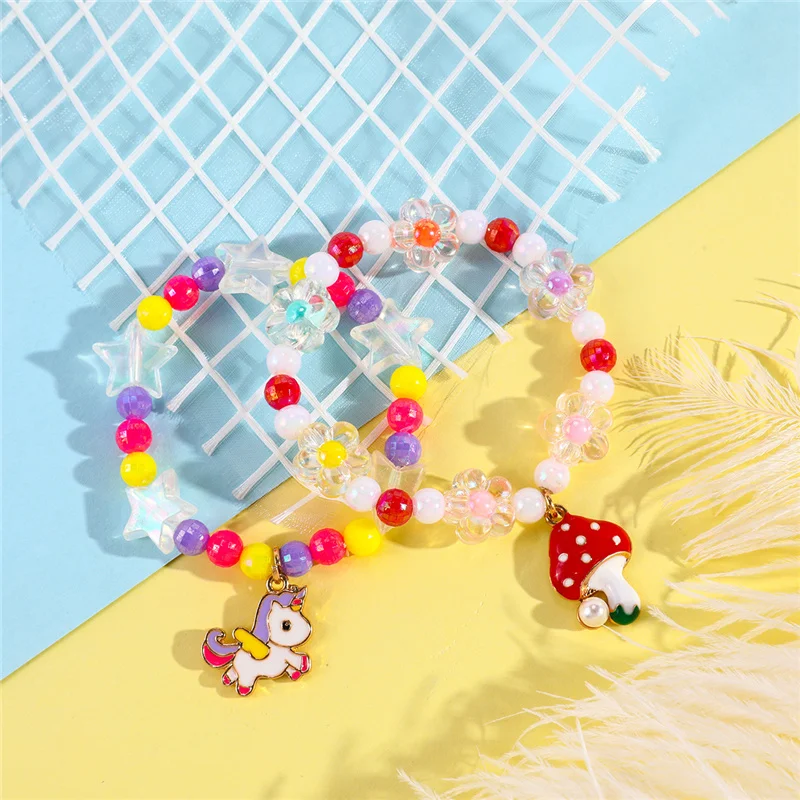 Beaded Bracelet Makersland Cute Heart Star Beads For Children Princess Hand Jewelry Charms For Girls