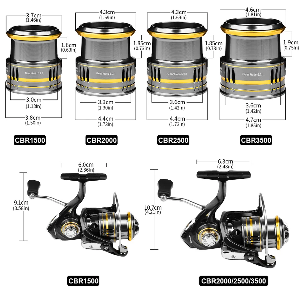 PROBEROS スピニングリール Proberos-釣り用スピニングリール、釣りホイール、超軽量金属