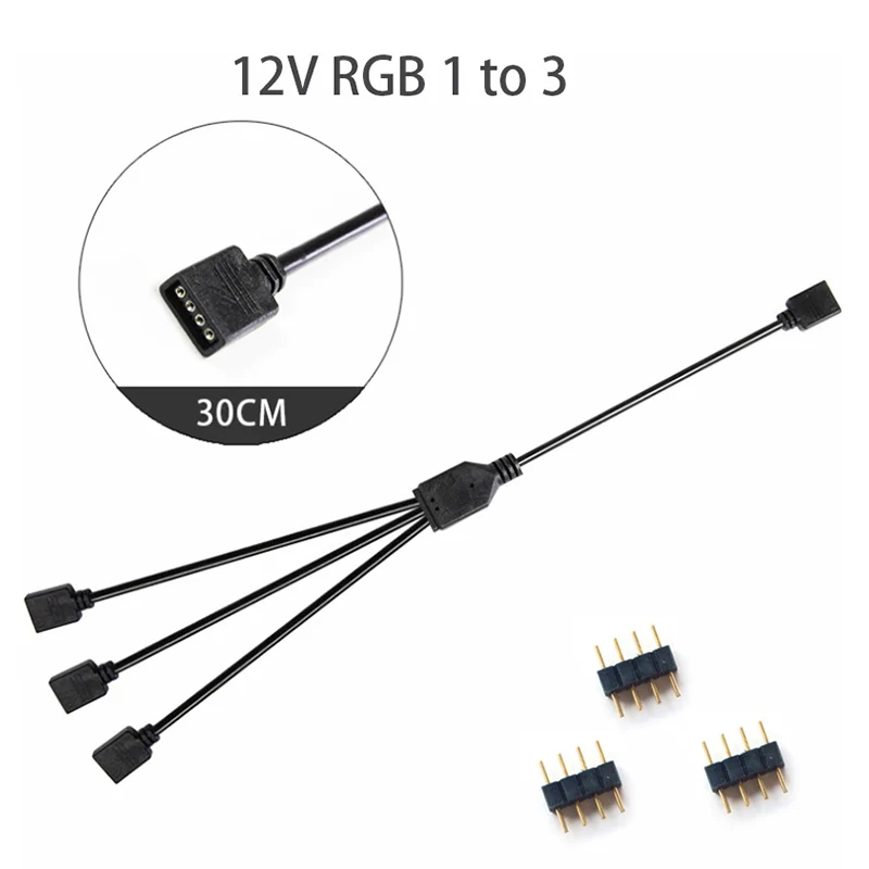 Sync Motherboard Cable 4PIN 12V RGB 3PIN 5V ARGB 1 to 2/1 to 3/1 to 4/1to 5 Extension line