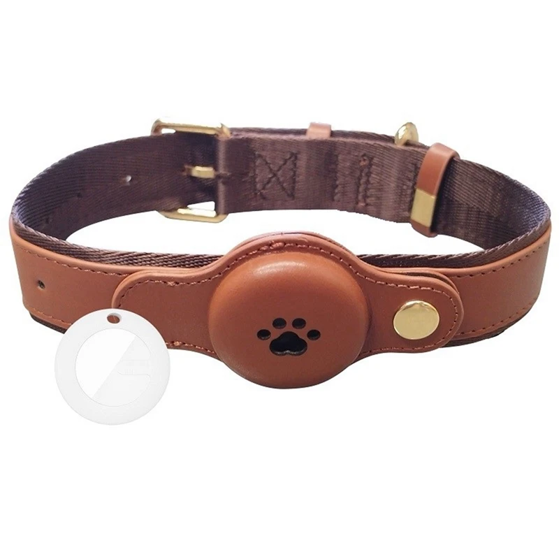 IP67 Waterproof Tracker Collar For Dogs Location Pet Tracking Smart Collar Waterproof Only Works With For Apple Find My Brown