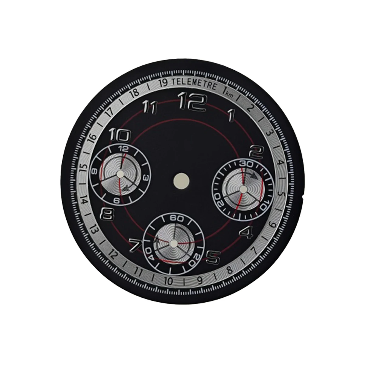 Telemetre Chronograph Watch Dial with Arabic Numerals - Durable Case Mod Parts