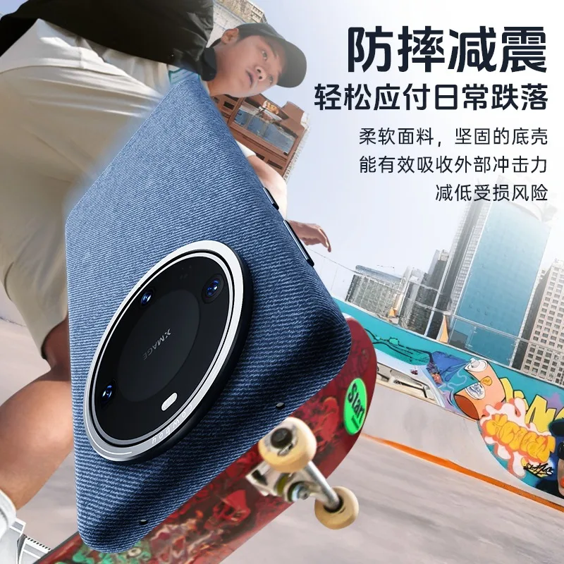 Luxury Linen Leather Magnetic Shockproof Cover with Metal Lens Protection