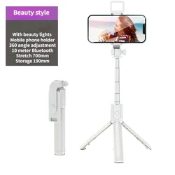 Enhanced Selfie Stick with Bluetooth Remote & Extendable Tripod (1PC White)