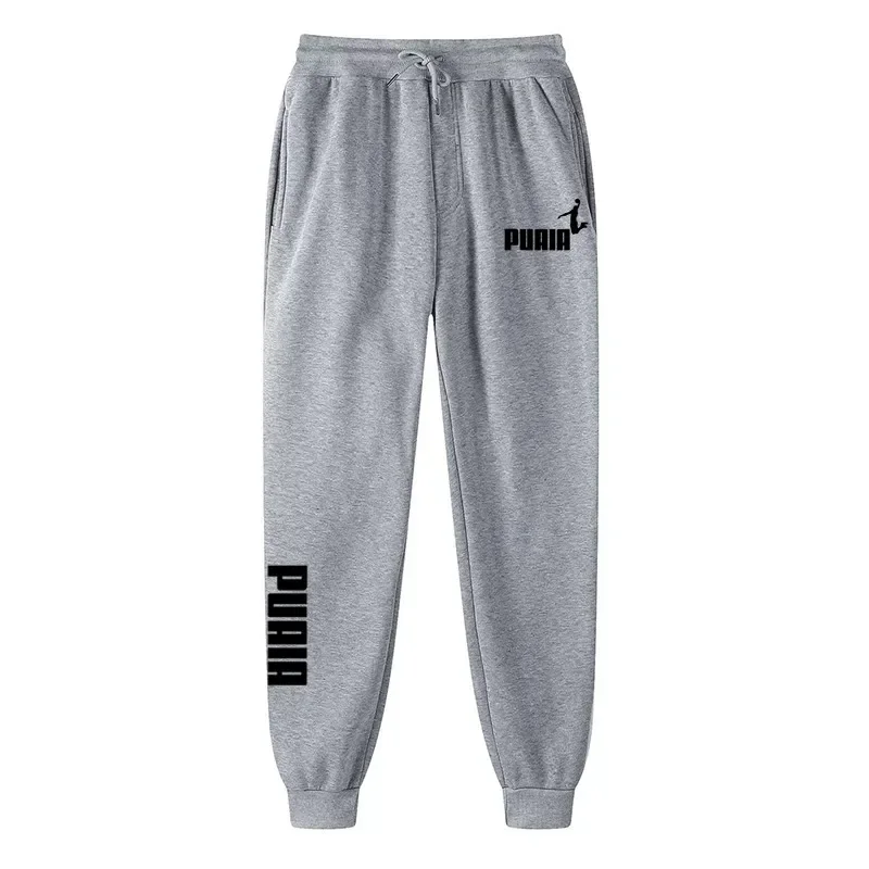 Men's Sweatpants Print Pants Autumn Winter Fleece Warm Trousers Sport Jogging Fitness Running Long Pants