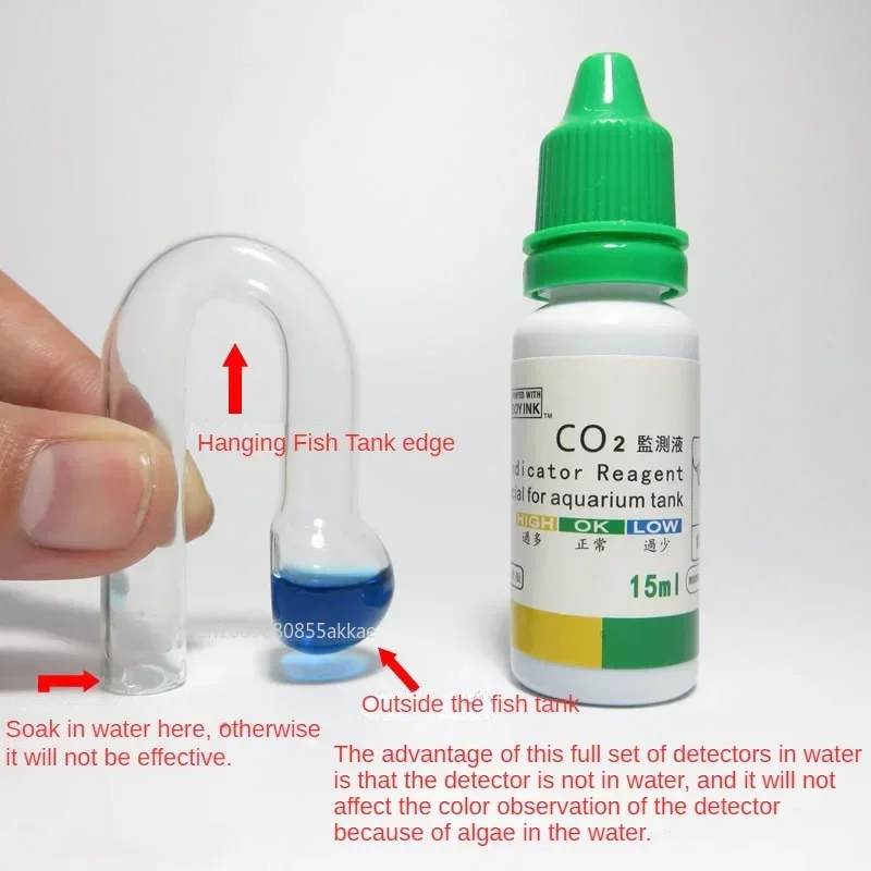 CO2 Fish Tank Diffuse Glass Drop Checker for Co2 Monitor Glass Drop Checker PH Long Term Indicator Monitor Tester Combination aquarium co2 diffuser aquarium co2 accessories aquarium co2 checker co2 drop checker