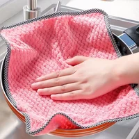 1PC Micro Fiber Cleaning Cloth Rags Water Absorption Non-Stick Oil Washing Kitchen Towel Household Tools Cleaning Wiping Tools 3