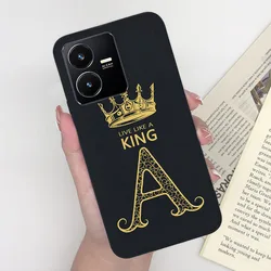 Copertura per telefono morbida con motivo a lettere dell'alfabeto a corona opaca di lusso