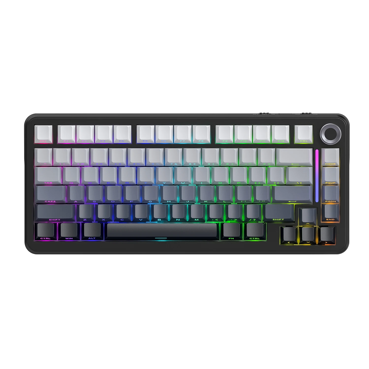 Freewolf F75 핫 스왑 가능 기계식 키보드 75% 레이아웃 3가지 모드 무선, BT, 2.4G RGB 백라이트 인체공학적 PC 게이머 사무실용