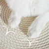Japanese Pet Cat Bed Round Hand Woven Rattan Cat Beds Summer Cooling Kitten Basket Cotton Rope Cat Scratching Baskets 5