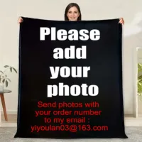 Personalized Photo Blanket Customized Print on Demand Dropshipping Warm Throw Blankets for Boyfriend Girl