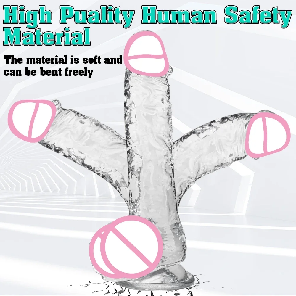 Realistic Dildo Jelly Penis Suction Cup Dildo 4 Size Female Masturbator Clitoral Stimulator Fake Dick Lesbian Sex Toys for Women