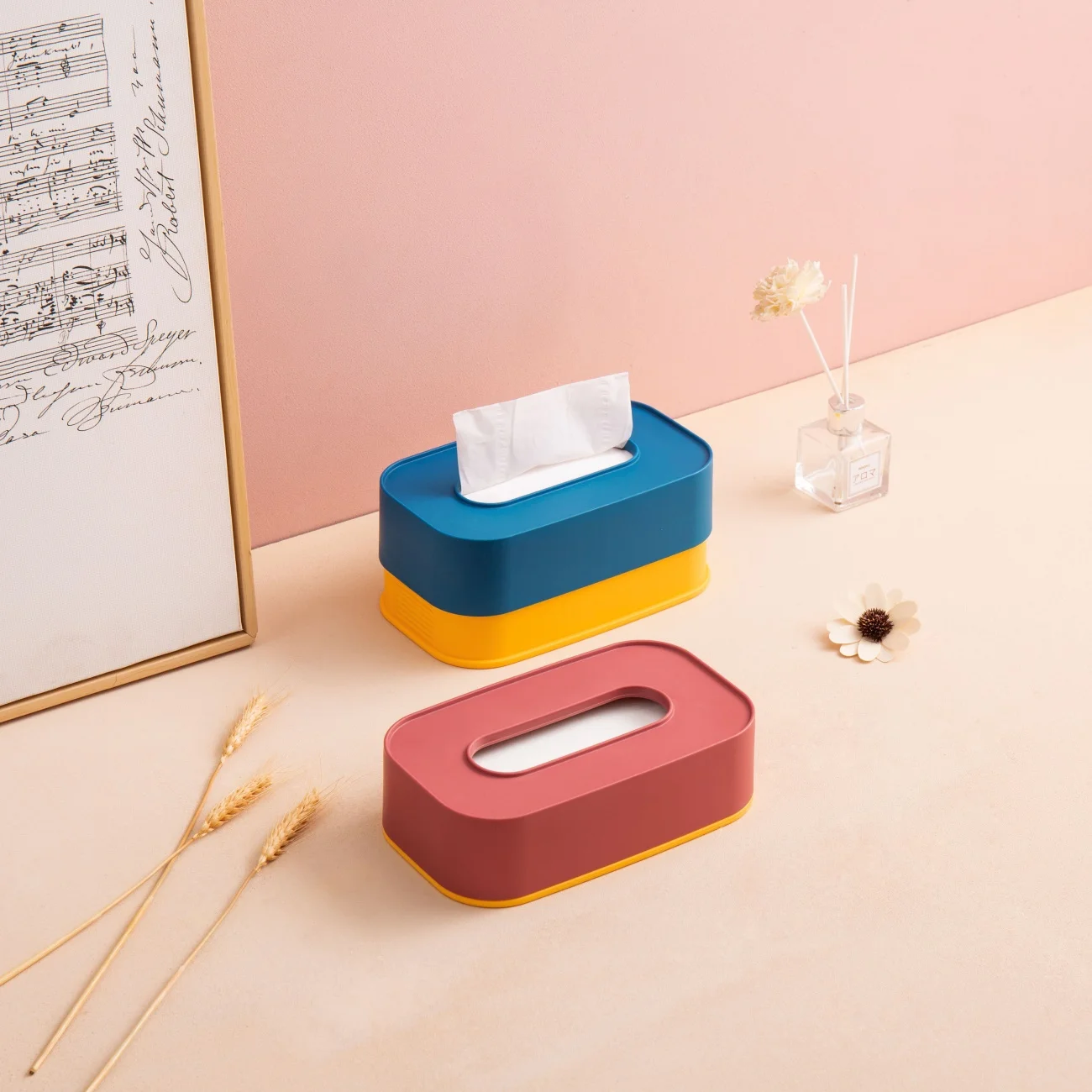 

Stretchable Napkin Holder Creative Tissue Box Container Desktop Decoration Office Home Paper Storage Box Case tissue boxes