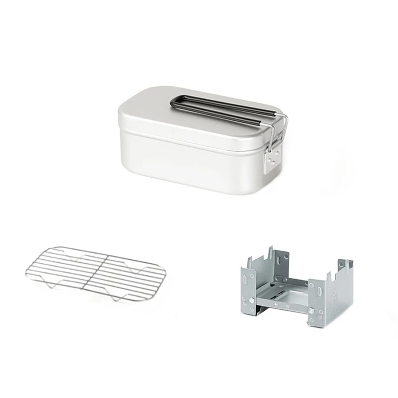 

Открытый пищевой контейнер для кемпинга и пикника, Ланч-бокс, складная металлическая ручка, пищевой контейнер Bento для путешествий, кемпинга