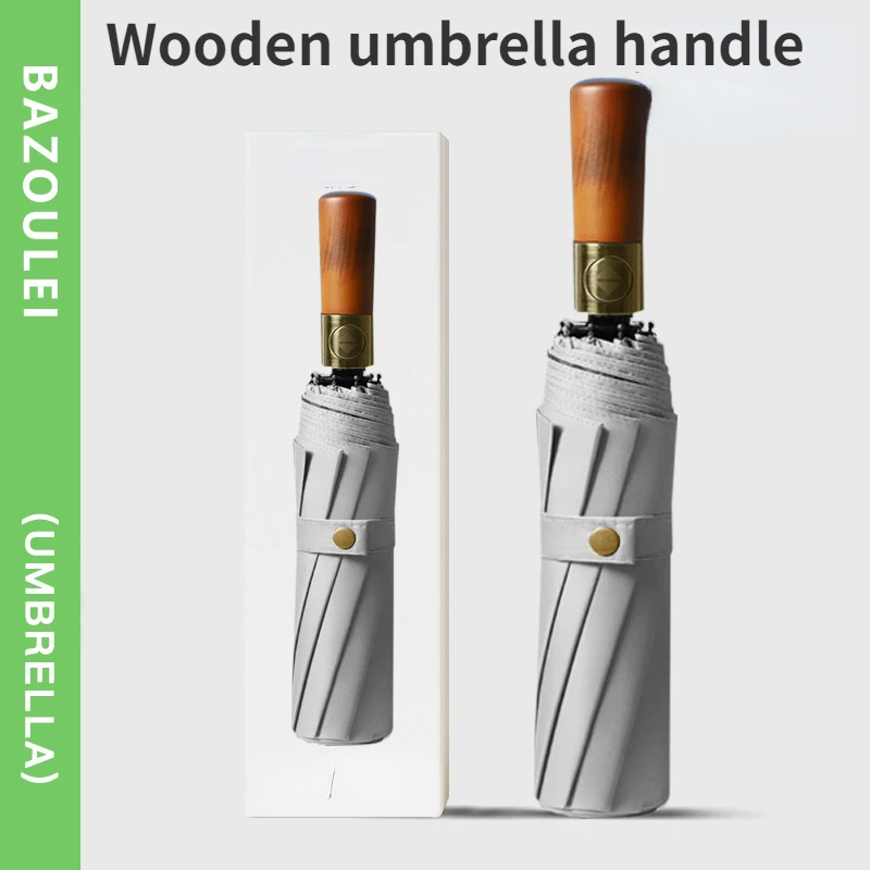 72 Bones Fully Automatic Umbrella for Men's Large Foldable Wooden Handle Umbrella folding umbrella automatic umbrella