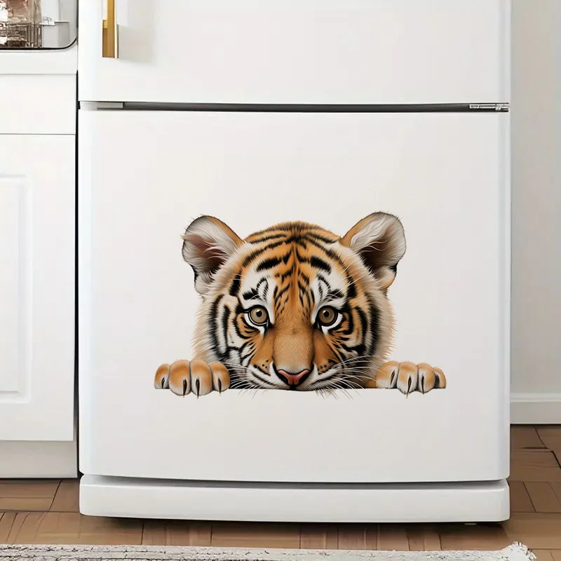 90984# Cute Little Tiger Toilet Stickers Bright Wall Home Cabinet Door Decoration Vinyl Car Decals Outdoor Indoor Use