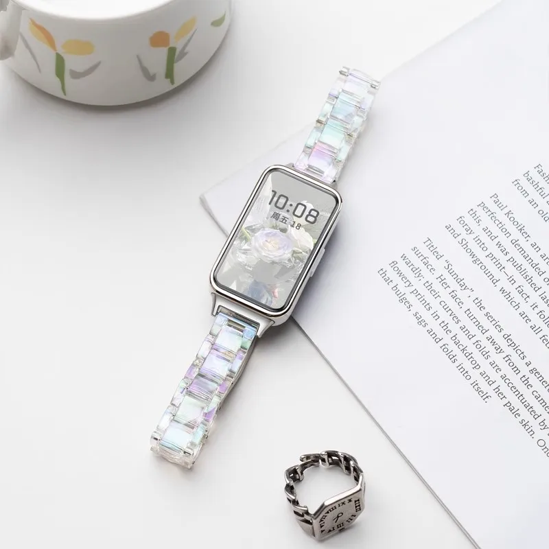 Women's Colorful Resin Transparent Watch Strap Replacement Bracelet